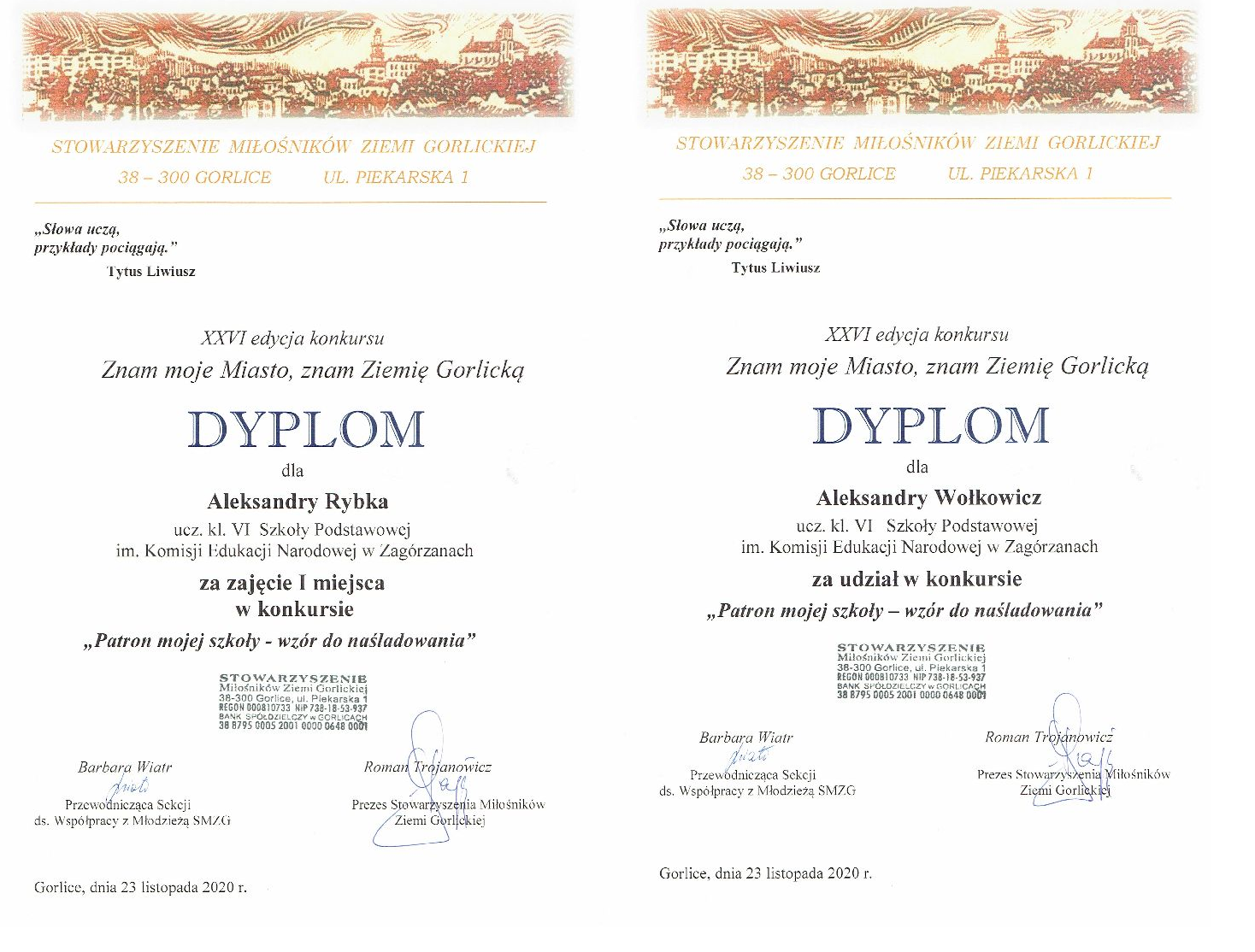 Patron mojej szkoły – wzór do naśladowania 