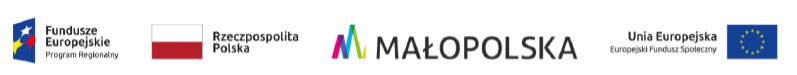 Baner zawierający logo Fundusze Europejskie Program Regionalny, Rzeczpospolita Polska, Małopolska, Unia Europejska